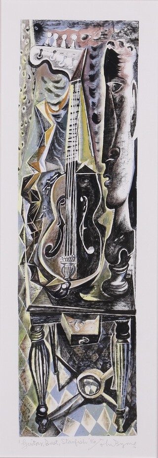 **John Byrne (British, 1940-2023), "Guitar, Burst, Starfish", lithograph, signed and editioned 1/10 in pencil, 60cm x 20.5cm, within a frame. Provenance: Glasgow Print Studio.**Please note that Artists Resale Rights may be payable on this lot 