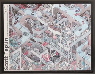 Scott Teplin, "Big Canal 2014" coloured print signed, 60cm x 79cm 