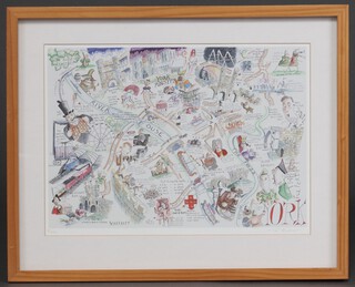 Tim Bolmer, limited edition coloured print, an illustrated coloured map "The City of York" signed, no.2/250 29cm x 40cm 