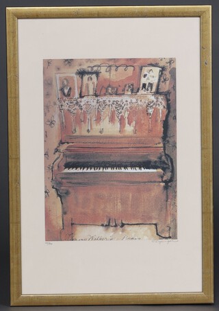 Susan Dysinger, limited edition coloured print "Jimmy Walker's Piano" no.43/500, 35cm x 26cm 