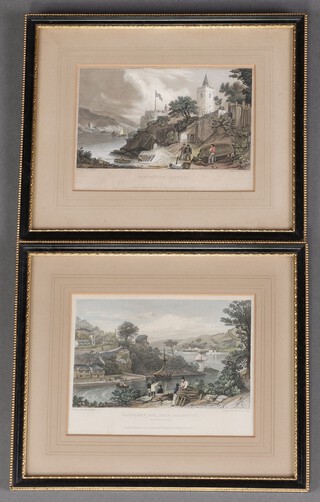 After T M Baynes, two coloured prints "Dartmouth Castle" and "Warfleet Bay Near Dartmouth", in Hogarth frames 10cm x 15cm 