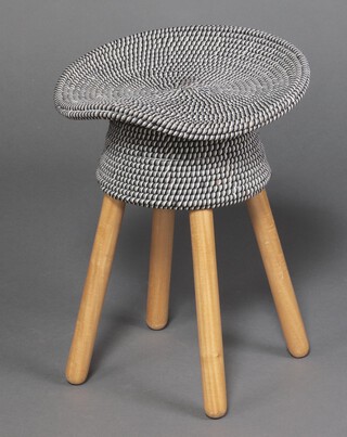 Harry Allen for Umbrashift, a woven fabric and beech stool 51cm h x 44cm w 
