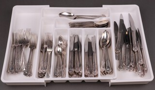 Arthur Price Community Plate, an 80 piece canteen of Arthur Price Guildhall pattern flatware comprising 2 serving spoons, 10 soup spoons, 12 dinner knives, 12 dinner forks, 12 pudding spoons, 12 pudding forks, 12 tea knives, 9 tea spoons
