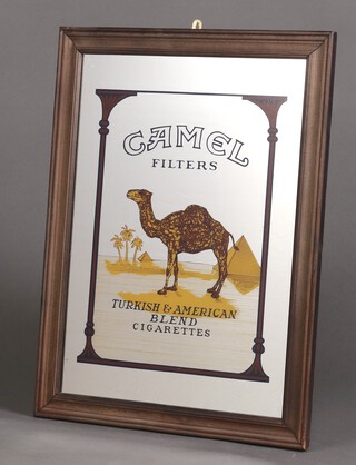 A reproduction Camel Cigarette advertising mirror 62cm x 47cm 