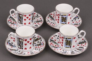 An Elizabethan Cut for Coffee 8 piece coffee set with 4 cups and 4 saucers 