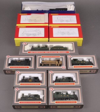 Four Hornby O gauge locomotives - R2304, R2361, R2245 and R2150, an Authentic OO gauge locomotive and tender, 7 ditto tank engines and a locomotive and tender boxed 