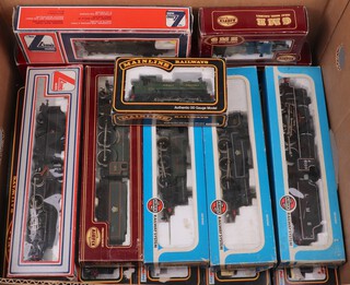 Four Palitoy Mainline locomotives and tender catalogue number 37-065, 37-062, 37-058, 37-092, diesel locomotive and tender 37-041, Airfix locomotive and tender 54120-0, ditto tank engines 54151-4, 54150-1, 54125-5, a Lima locomotive 205120, a Dapol locomotive and tender, 4 tank engines 