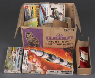 Airfix, Dinky ands Tamaya,  a large quantity of apparently unbuilt models to include Apollo Saturn V, HMS King George V, HMS Ark Royal, military vehicles , etc
