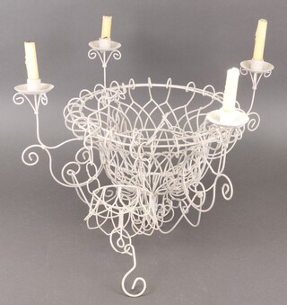 A wirework 4 light candlelit light fitting 