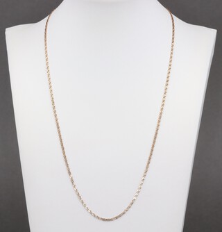 A 9ct gold flat link chain, 50cm, 4g 