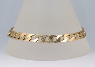 A 9ct gold flat link bracelet, 22cm, 15.8g 
