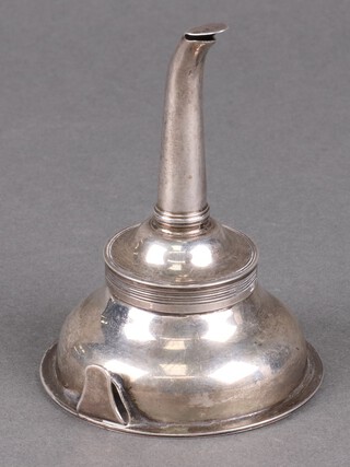 A Georgian silver wine funnel, London 1790 by Joseph Scammell, 12cm, 74g 