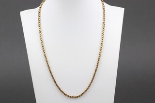A 9ct gold flat link chain, 48cm, 24.6g