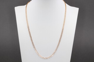 A 9ct gold flat link chain, 46cm, 7.7g 