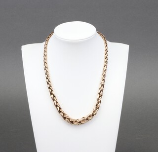 A 9ct gold fancy link necklace, 40cm, 38.5g  