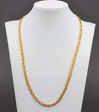 A 9ct gold flat link chain, 49cm 27g  