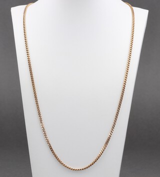 A 9ct gold flat link chain, 70cm, 23.1g 