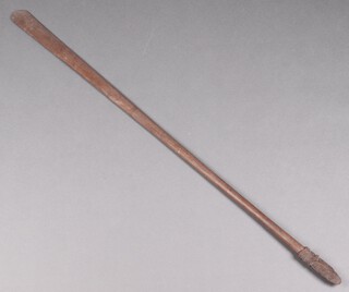 A Maori hardwood Taiaha close quarters staff. 148cm l 