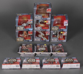 Star Wars by Micro Machines, a large quantity of carded figures and play sets to include Bantha, Desert Skiff, Y-Wing Star Fighter, Imperial Shuttle Tydirium, Escape Pod, Rancor, B-Wing Star Fighter, Imperial At-At, Rebel Blockade Runner (box only), Jawa Sand Crawler and Mini Trio sets no. 3, 4, 8 and 10, the sets are not guaranteed to be complete 