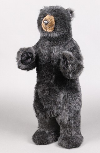 An American Ditz Designs, figure of a standing black bear in plush 91cm h  