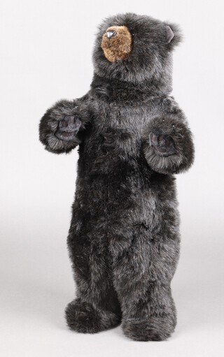 An American Ditz Designs, figure of a standing black bear in plush 91cm h
