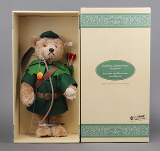 Steiff, a 1996 blonde mohair "Robin Hood" teddy bear, 45cm h, limited edition 1090/5000, boxed, together with certificate and accessories 