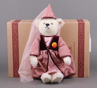 Steiff, a 1997 "Marian" teddy bear in white mohair, 44cm h, limited edition 616/1500, boxed and with certificate