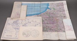A collection of mainly World War Two English and German maps of England and France, including Scarborough, Hull, etc  