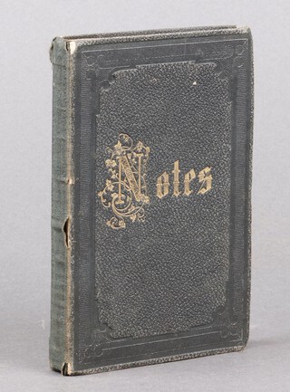 A Victorian child's slate writing book by A W Faber, 3 slates within, bound with green leather binding and gilt note to front board, 12mo. 