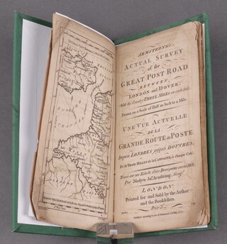 Armstrong, Mostyn John "Armstrongs Actual Survey of The Great Post-Roads From London and Dover" London 1777, 8vo.,  rebound between modern green cloth boards  