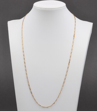 A 9ct gold fine link necklace, 43cm, 3.6g 