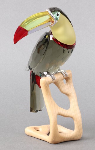 A Swarovski Crystal 2010 Birds of Paradis figure - Black Diamond Toucan 20cm, boxed
