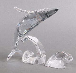 A Swarovski Crystal  2012 figure - Paikea Whale 15cm, boxed and with leaflet and postcard 