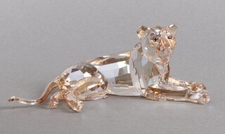 A Swarovski Crystal  2016 figure - Reclining Lioness Mother 18cm, boxed 