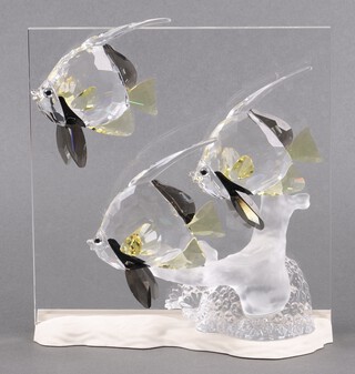 A Swarovski Crystal 2007 Wonders of The Sea Community Swarovski Society plaque and an Eternity of The Sea ditto 19cm, both boxed and with certificates 