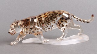 A Swarovski Crystal 2012 figure - Jaguar, in the golden shine colour 7cm, boxed