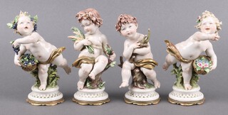 Four Capodimonte figures depicting The Seasons, 15cm 