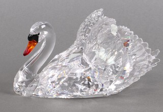 A Swarovski Crystal figure - Graceful Swan 17cm, boxed 