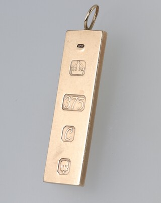 A 9ct gold ingot, 14g