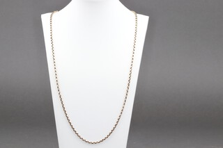 A 9ct gold belcher link chain, 74cm, 19g 