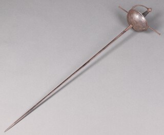 A reproduction 17th Century Spanish rapier, the blade marked Henri CH, 91cm (rust in places) 
