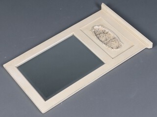 A rectangular bevelled plate Pier mirror contained in a white frame 72cm h x 44cm w 