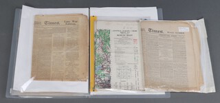 A folio containing a collection of First and Second World War newspapers 