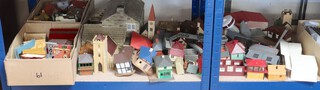 A large collection of Dublo gauge buildings, scenery, rails etc 