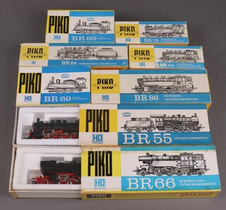 Six Piko tank engines - BR64, BR66, BR75, BR86 and BR89 (x2), boxed, together with 2 locomotives and tenders BR24 and BR55 
