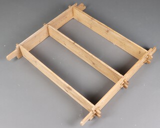 A pine 3 tier shelf unit 100cm h x 94cm w x 17cm d 