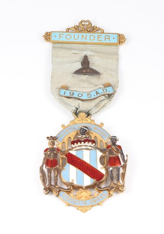 A 9ct gold Masonic founders jewel - Valentia Lodge no. 3097, 22 grams gross 