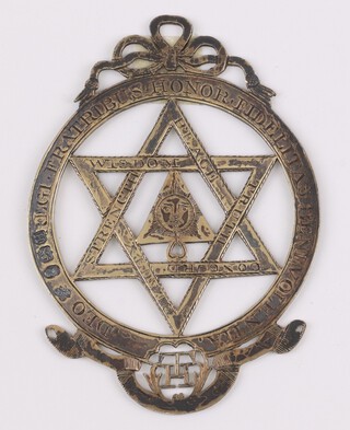 A Georgian silver gilt Masonic Royal Arch chapter jewel, engraved and named to C O Chapman, dated AD 1804,  London 1803 by Thomas Phipps and Edward Robinson, 5cm  