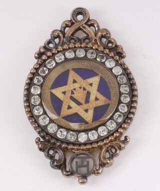 A Victorian silver gilt and brilliants set Masonic Royal Arch chapter jewel London 1873, 36 grams gross