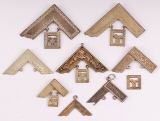 Four silver Masonic past masters breast jewel squares and 4 others (a/f), 84 grams  